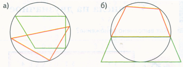 Все вершины многоугольника лежат на окружности на рисунках
