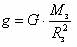Модуль ускорения свободного падения вблизи