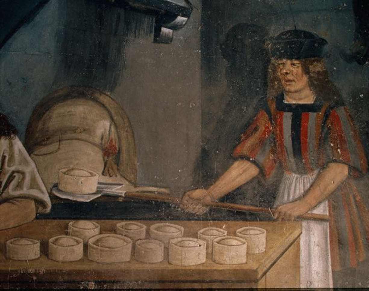 Великом пекут. Фреска "пекарня в Кастилии ди Иссонье" 15 век Италия. Булочник во Франции 18 век. Средневековая Италия сыроварение. Булочник пекарь на Руси.