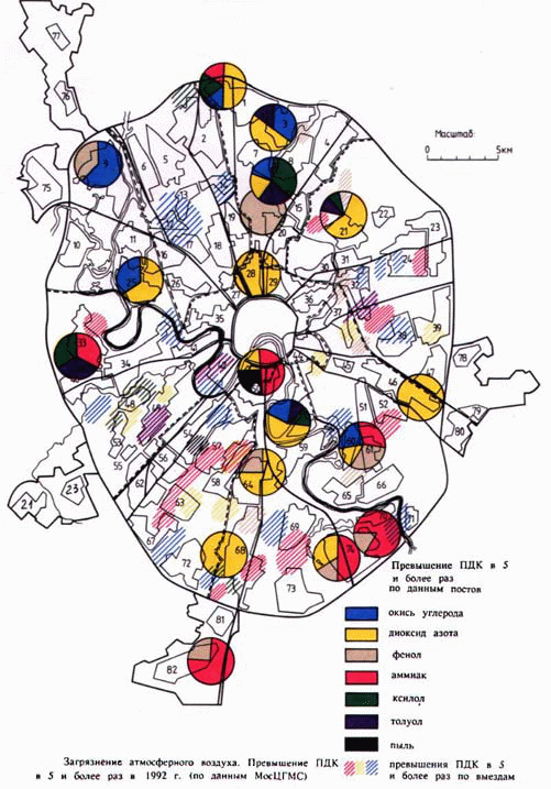Карта экологии воздуха москвы