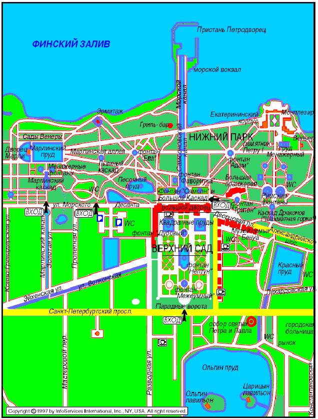 Карта питера петергоф