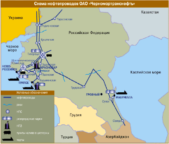 Карта трубопроводов дружба