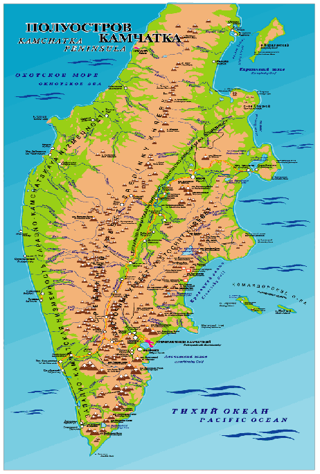 Полуостров камчатка карта