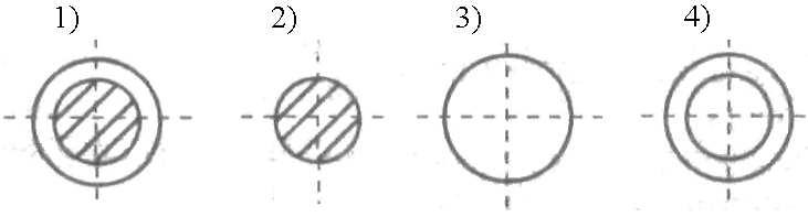На каком рисунке приведено изображение сечения детали цилиндрической формы