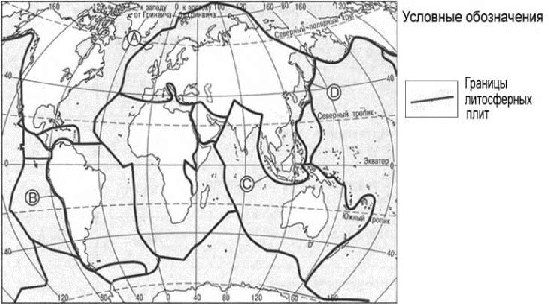 Контурная карта по географии 5 класс литосферные плиты