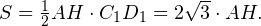 S = \frac{1}{2}AH\cdot C_1D_1 = 2\sqrt{3}\cdot AH.