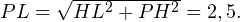 PL = \sqrt{HL^2+PH^2} = 2,5.