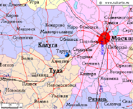 Серпухов от москвы карта