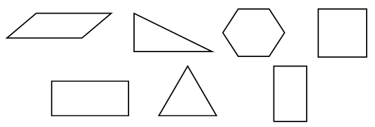 Математика 1 класс сколько разных многоугольников на каждом чертеже