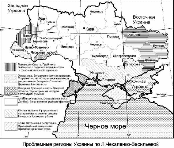 Западная украины карта