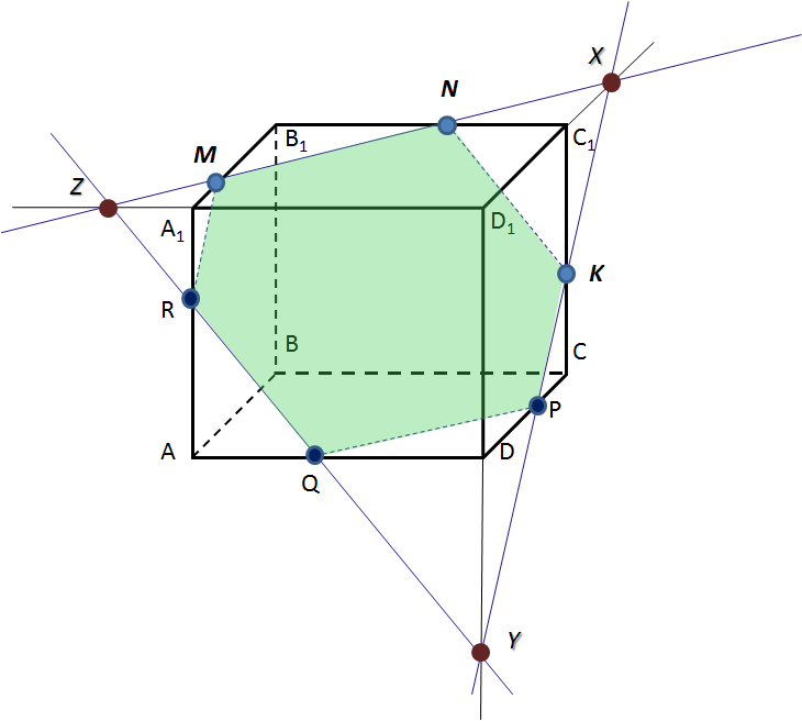 Задачи на построение сечений многогранников 10 класс на готовых чертежах