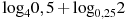 {{\log }_{4}}0,5+{{\log }_{0,25}}2