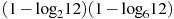 (1-{{\log }_{2}}12)(1-{{\log }_{6}}12)