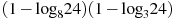 (1-{{\log }_{8}}24)(1-{{\log }_{3}}24)