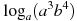 \log_a (a^{3}b^{4})