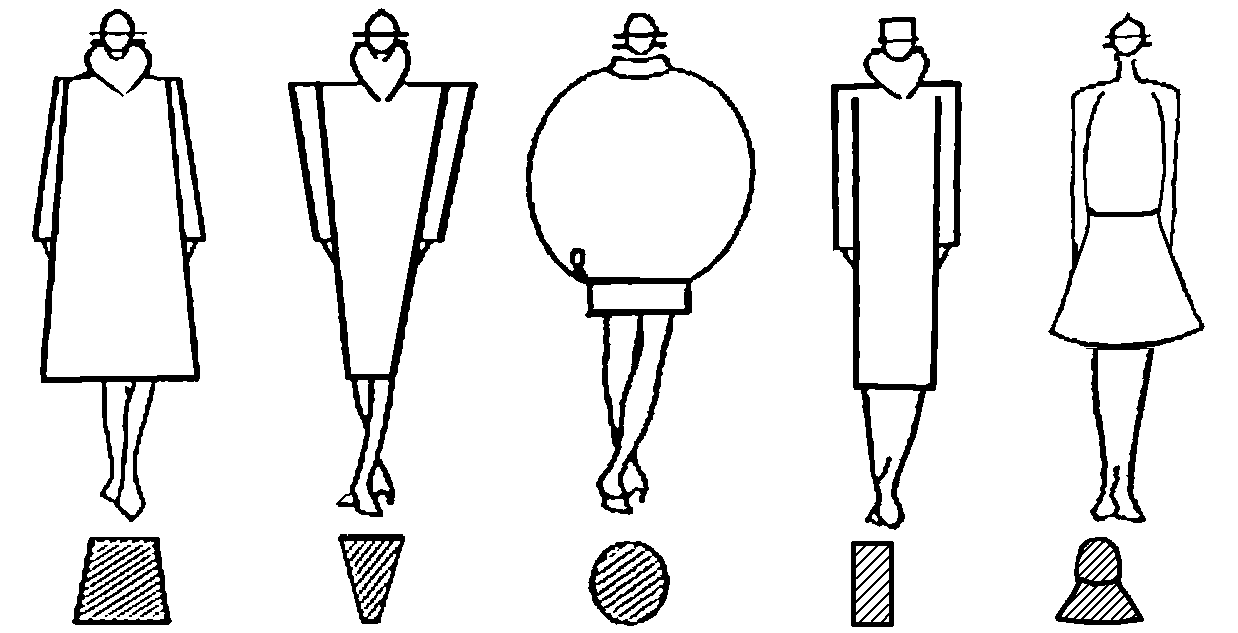 Платье из геометрических фигур рисунок