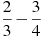 \frac{2}{3}-\frac{3}{4}