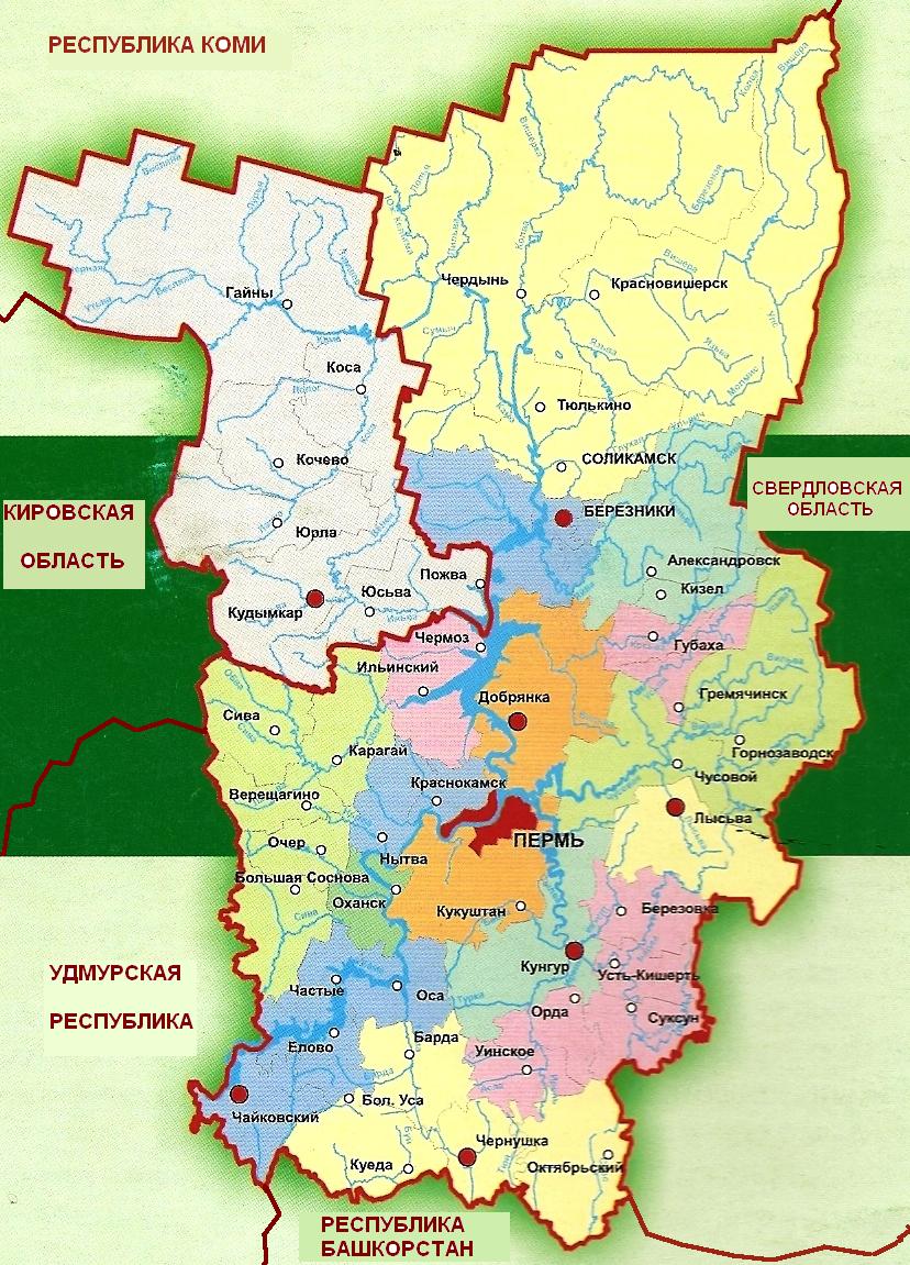 Карта пермского края и коми республики