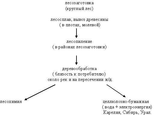 Схема лесной промышленности