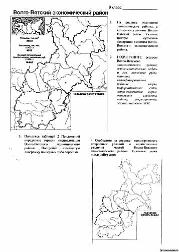 Контурная карта поволжья 9 класс география