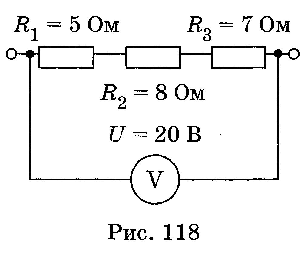 Схема измерения напряжения в электрической цепи резистора