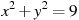 x^2+y^2=9