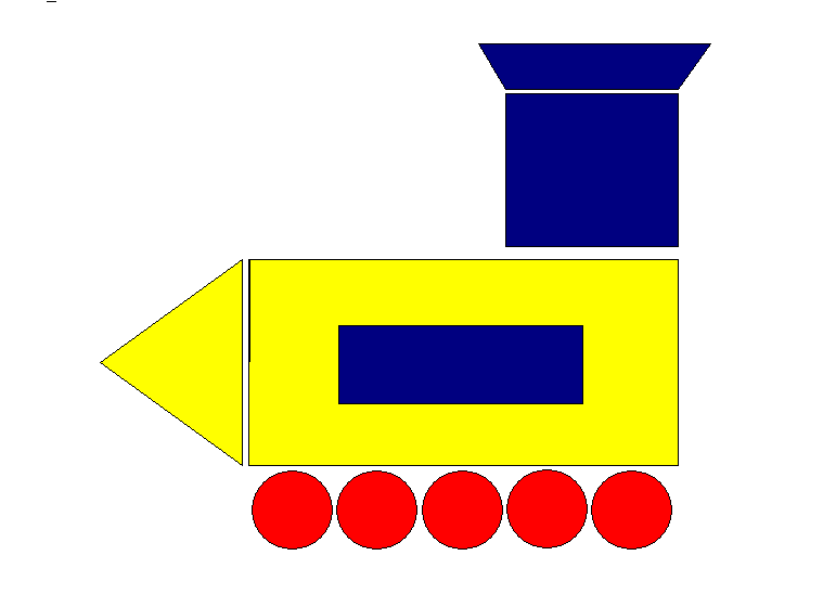 Паровоз из геометрических фигур картинки для детей