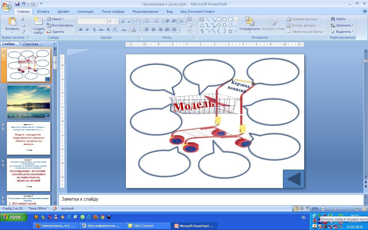 Презентация по информатике моделирование