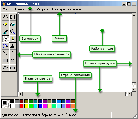 Окно программы Paint