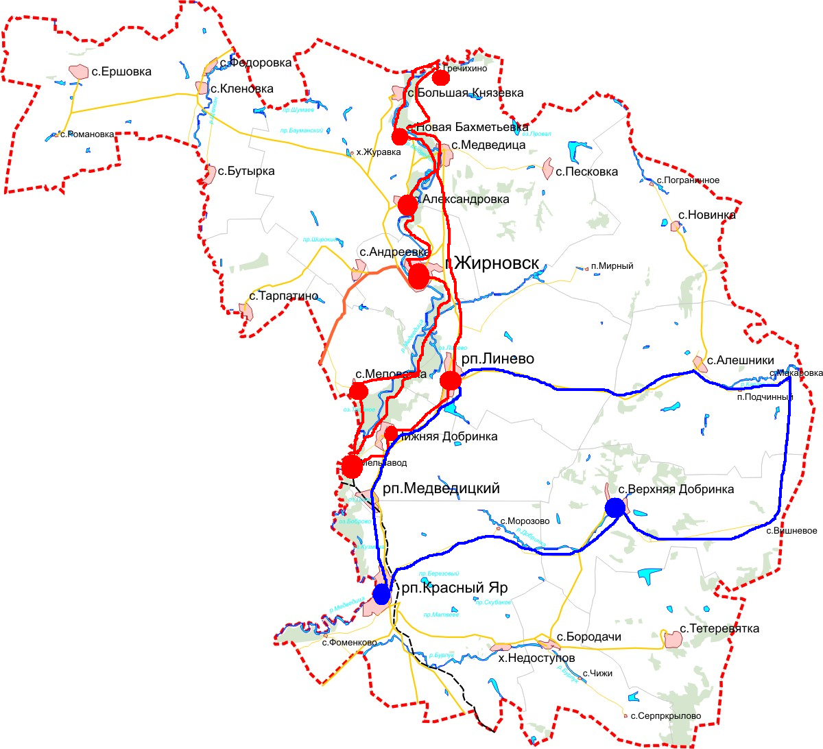 Карта реки медведица саратовская область