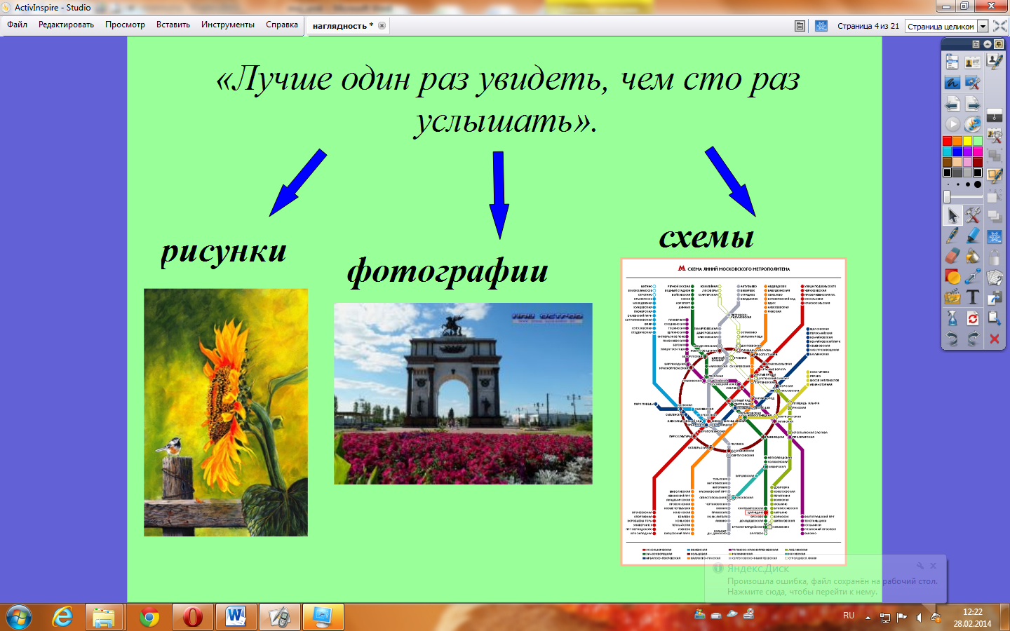 К наглядным формам представления информации не относится текст рисунок схема или диаграмма