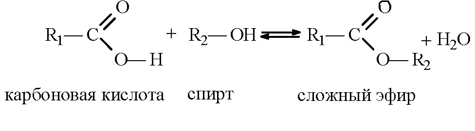 Реакция взаимодействия карбоновых кислот со спиртами