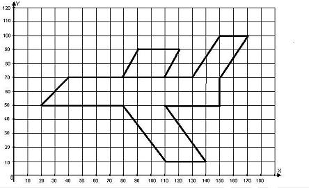 Рисунки на координатной плоскости самолет