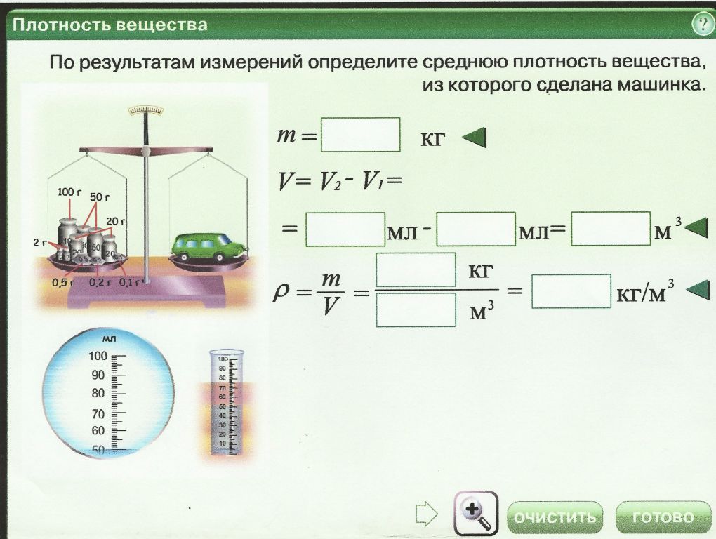 Технологическая карта плотность вещества 7 класс физика