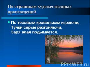 По страницам художественных произведений. По тесовым кровелькам играючи,Тучки се