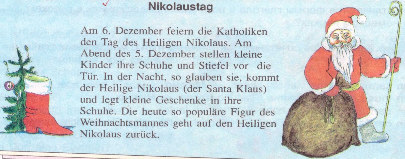 Декабрь на немецком. Nikolaustag в Германии на немецком. Немецкие праздники на немецком языке с переводом. Стишок на немецком о Николаусе. Der Nikolaustag текст.