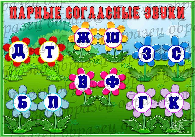 Картинки согласные звонкие и глухие согласные